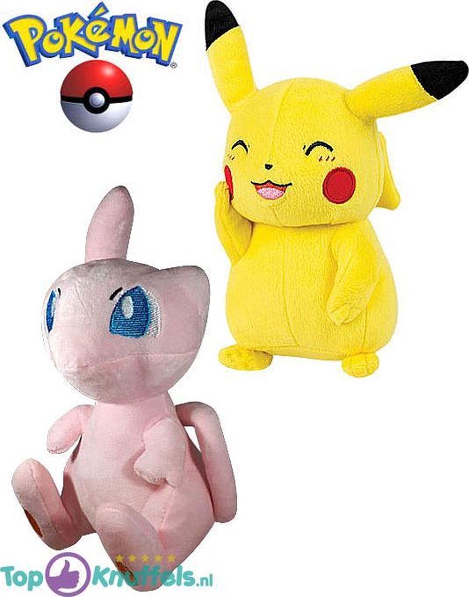 Pokemon speelgoed knuffel set Pikachu 23cm + Mew 25cm | Pokémon Friends: Charmander Bulbasaur Eevee Charizard Squirtle Snorlax